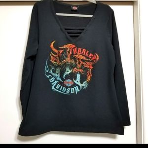 Women's Harley Davidson Long Sleeve Top w/Bling